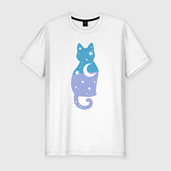 Мужская slim-футболка Night - Cat