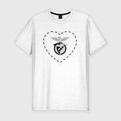 Мужская slim-футболка Лого Benfica в сердечке