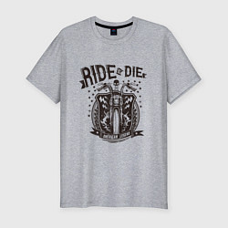 Футболка slim-fit Едь или умри, цвет: меланж