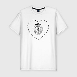 Мужская slim-футболка Лого Sporting в сердечке