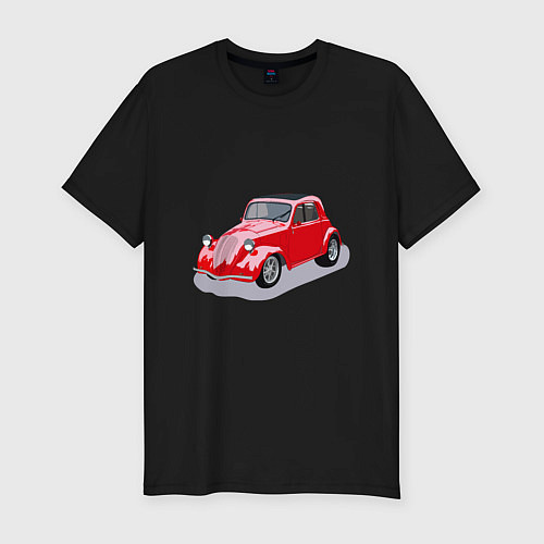 Мужская slim-футболка Фиат 500 Topolino / Черный – фото 1
