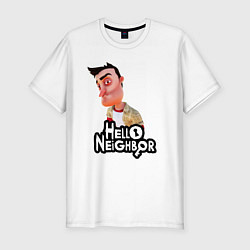 Футболка slim-fit Hello Neighbor Привет сосед Ник Рот, цвет: белый