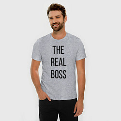 Футболка slim-fit The real boss!, цвет: меланж — фото 2