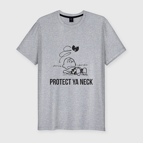 Мужская slim-футболка WU Protect Ya Neck / Меланж – фото 1