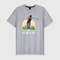 Мужская slim-футболка Гольф на поле
