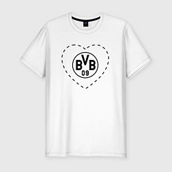 Футболка slim-fit Лого Borussia в сердечке, цвет: белый