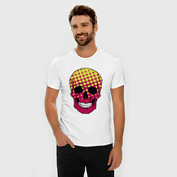 Футболка slim-fit Pop-art skull, цвет: белый — фото 2