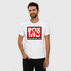 Футболка slim-fit Boxing team russia, цвет: белый — фото 2