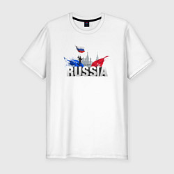 Мужская slim-футболка Russia объемный текст