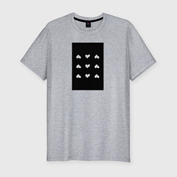 Мужская slim-футболка Девять сердец заплаток