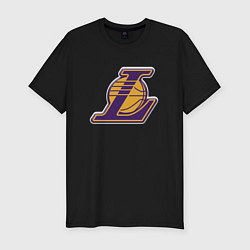 Мужская slim-футболка ЛА Лейкерс объемное лого