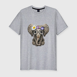 Мужская slim-футболка Мир - Слон