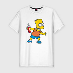 Мужская slim-футболка Барт Симпсон с баплончиком для граффити