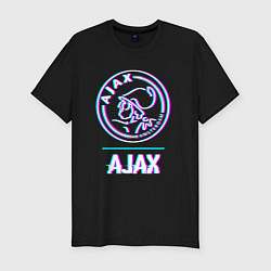 Футболка slim-fit Ajax FC в стиле glitch, цвет: черный