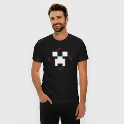 Футболка slim-fit Символ Minecraft в красном ромбе, цвет: черный — фото 2