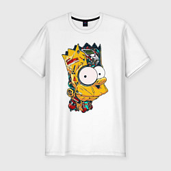 Футболка slim-fit Cyber-Bart - Simpsons family, цвет: белый