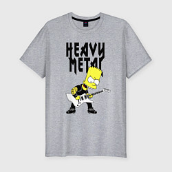 Футболка slim-fit Барт Симпсон - heavy metal, цвет: меланж