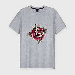 Мужская slim-футболка Бутон розы