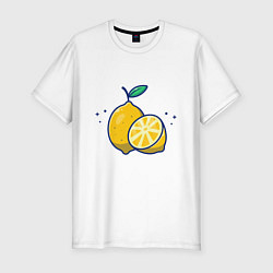 Футболка slim-fit Вкусные Лимончики, цвет: белый