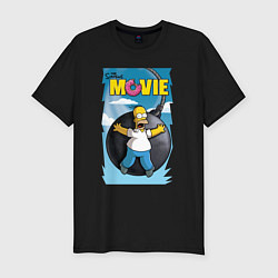 Мужская slim-футболка The Simpsons movie - Гомер и бомба