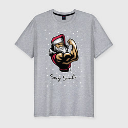 Мужская slim-футболка Секси Санта