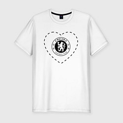 Мужская slim-футболка Лого Chelsea в сердечке