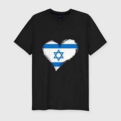 Мужская slim-футболка Сердце - Израиль