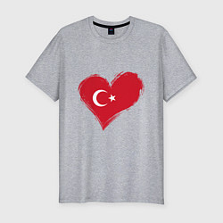 Футболка slim-fit Сердце - Турция, цвет: меланж