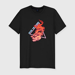 Футболка slim-fit Retrowave Японский Дракон, цвет: черный