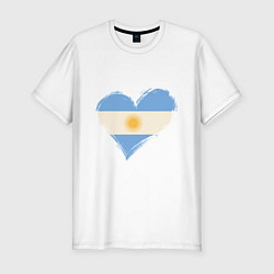 Мужская slim-футболка Сердце - Аргентина