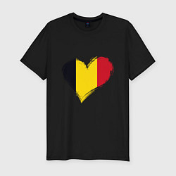 Мужская slim-футболка Сердце - Бельгия