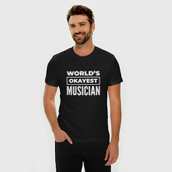 Футболка slim-fit Worlds okayest musician, цвет: черный — фото 2