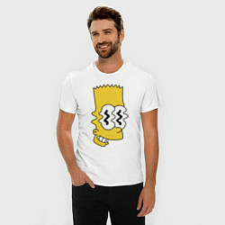 Футболка slim-fit Bart Simpson - glitch, цвет: белый — фото 2