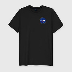Мужская slim-футболка NASA NERV Evangelion - little logo