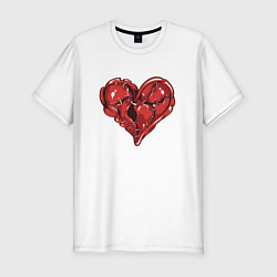 Мужская slim-футболка Раненое штопаное сердце