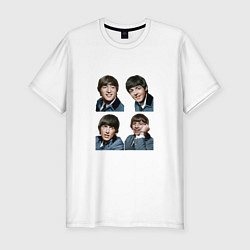 Футболка slim-fit JOHN LENNON, PAUL MCCARTNEY, RINGO STARR, GEORGE H, цвет: белый