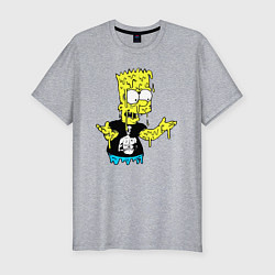 Мужская slim-футболка Плавящийся Барт Симпсон - стилизация