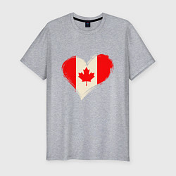 Мужская slim-футболка Сердце - Канада