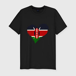 Мужская slim-футболка Сердце - Кения