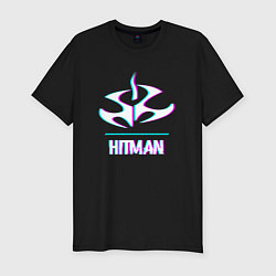 Футболка slim-fit Hitman в стиле glitch и баги графики, цвет: черный