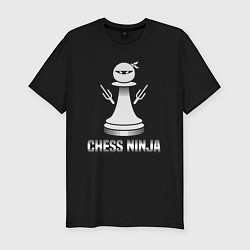 Мужская slim-футболка Шахматный ниндзя