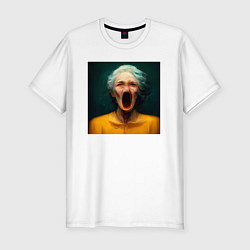 Мужская slim-футболка Портрет ужасной бабушки