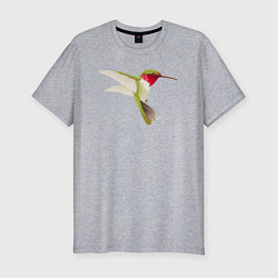 Футболка slim-fit Колибри зелёная, цвет: меланж