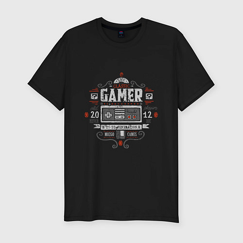 Мужская slim-футболка Old classic - NES gamer / Черный – фото 1