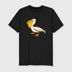 Футболка slim-fit Маленький пеликан, цвет: черный