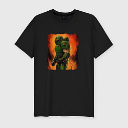 Мужская slim-футболка Doomguy 8 bit