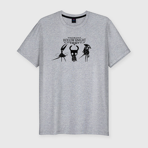 Мужская slim-футболка Hollow knight - logo / Меланж – фото 1
