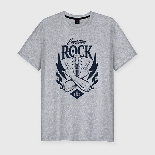 Мужская slim-футболка Rock evolution / Меланж – фото 1