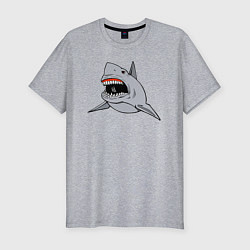 Мужская slim-футболка Злая белая акула