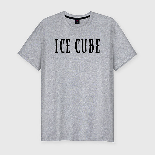 Мужская slim-футболка Ice Cube - logo / Меланж – фото 1